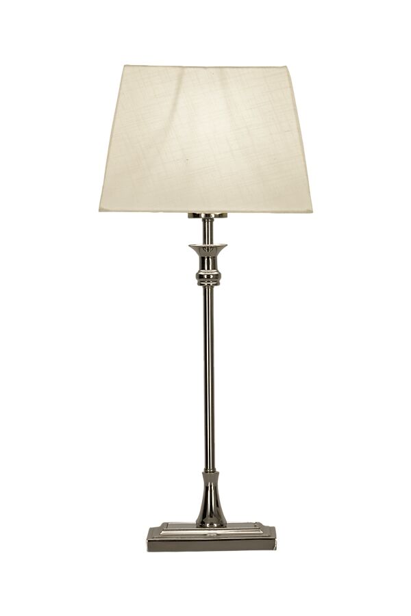 Anette 55cm Argent lampe de table De Aneta Lighting - Grâce à sa conception simple, la lampe fonctionne à la fois comme un détail d'ameublement élégant et comme une source de lumière pratique.