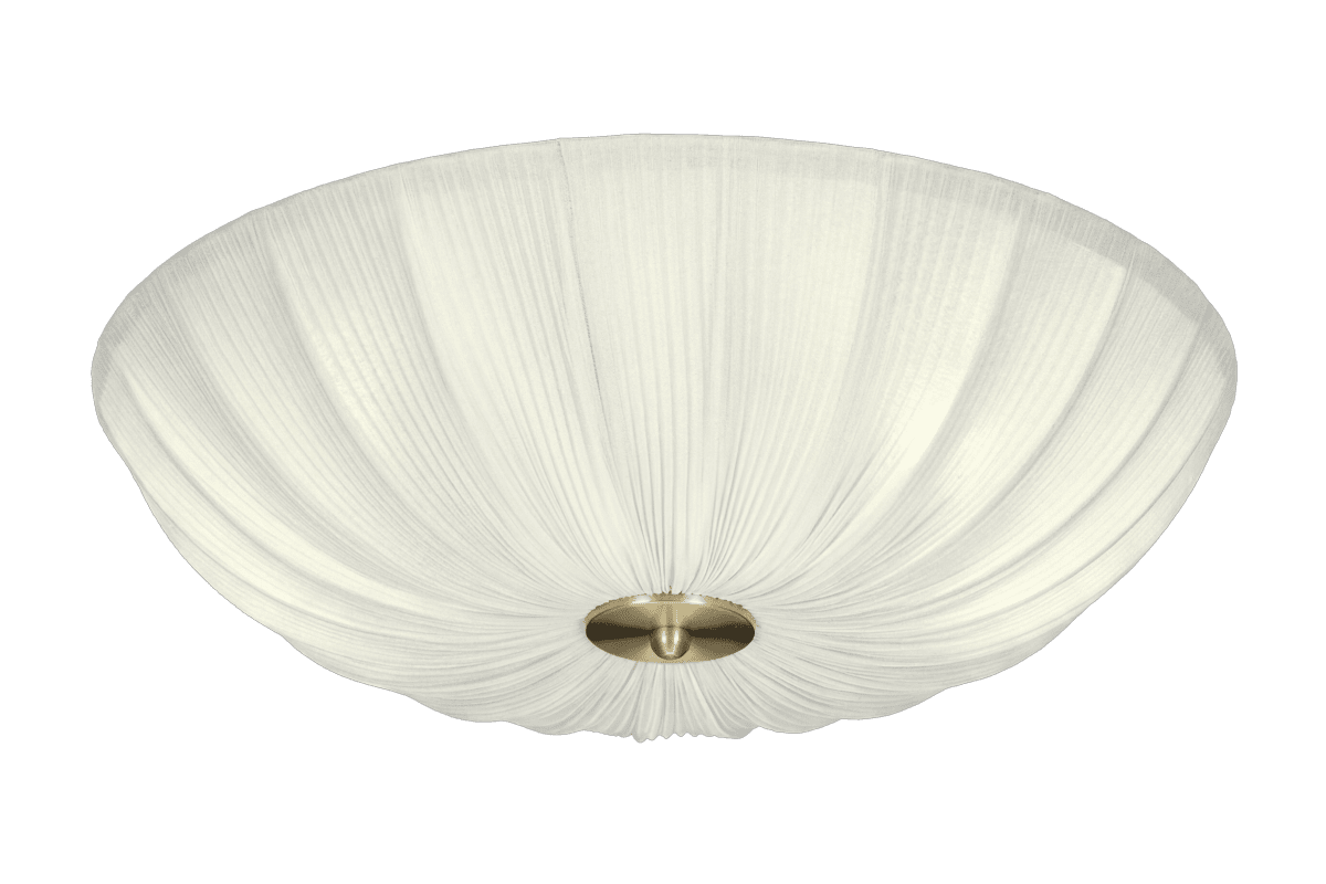 Lady Ø55 Blanc plafonnier De Aneta Lighting - La lampe de table &laquo; Lady &raquo; s&eacute;duit par sa forme douce et &eacute;l&eacute;gante, o&ugrave; le tissu &eacute;pouse d&eacute;licatement la structure m&eacute;tallique.