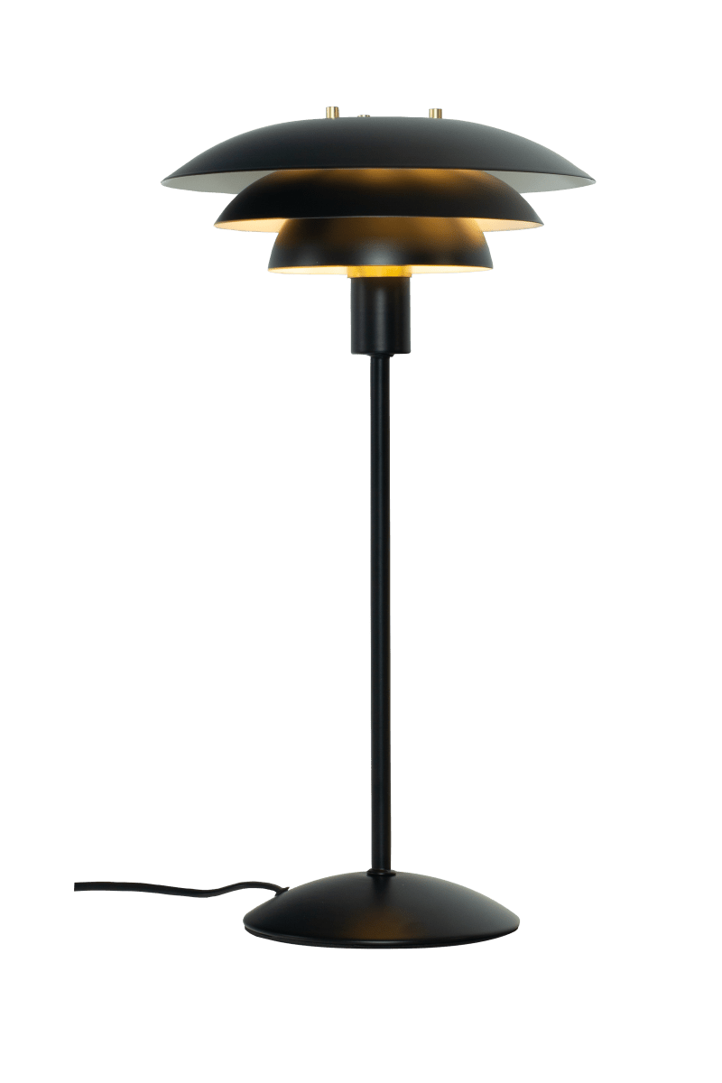  Epsilon 47cm Noir lampe de table De Aneta Lighting - Epsilon est fournie avec deux jeux de bagues et de boutons d&eacute;coratifs.