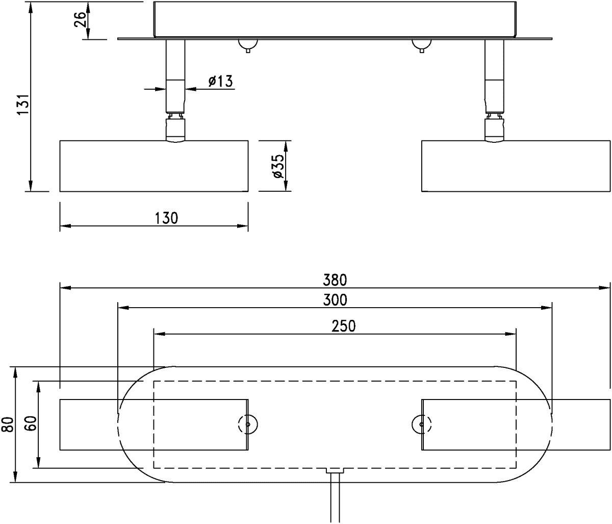 Artic Blanc lampe de lecture De Aneta Lighting - 2 t&ecirc;tes r&eacute;glables avec source de lumi&egrave;re LED qui fournit une agr&eacute;able lumi&egrave;re blanche chaude.