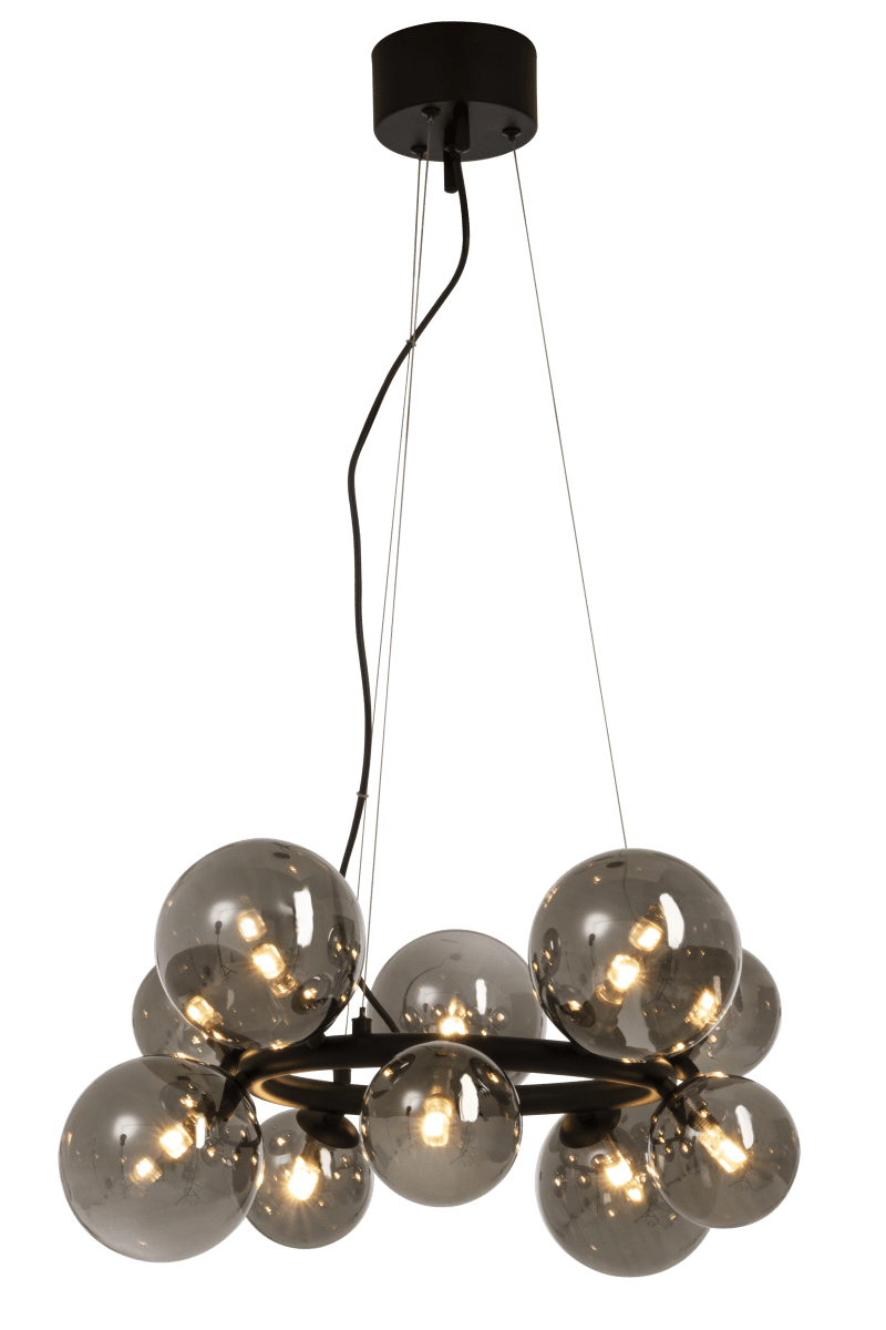 Molekyl Ø50 Gris fumé suspension De Aneta Lighting - Son design moderne et unique, associ&eacute; &agrave; des mat&eacute;riaux de haute qualit&eacute;, en fait le choix id&eacute;al pour les personnes soucieuses du design : une lampe qui am&eacute;liore l'ambiance et fait une d&eacute;claration de style.