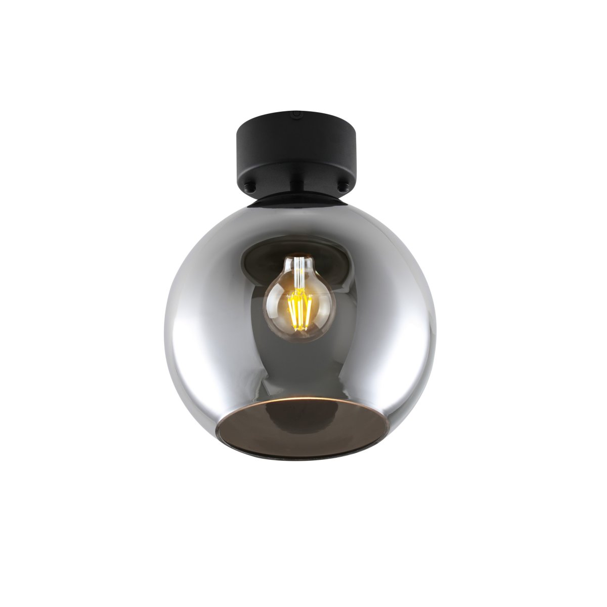 Globi Ø25 Noir/Fumé plafonnier De Nordic Lighting - Cr&eacute;ez une ambiance chaleureuse et &eacute;l&eacute;gante dans votre pi&egrave;ce avec ce plafonnier de style vintage.
