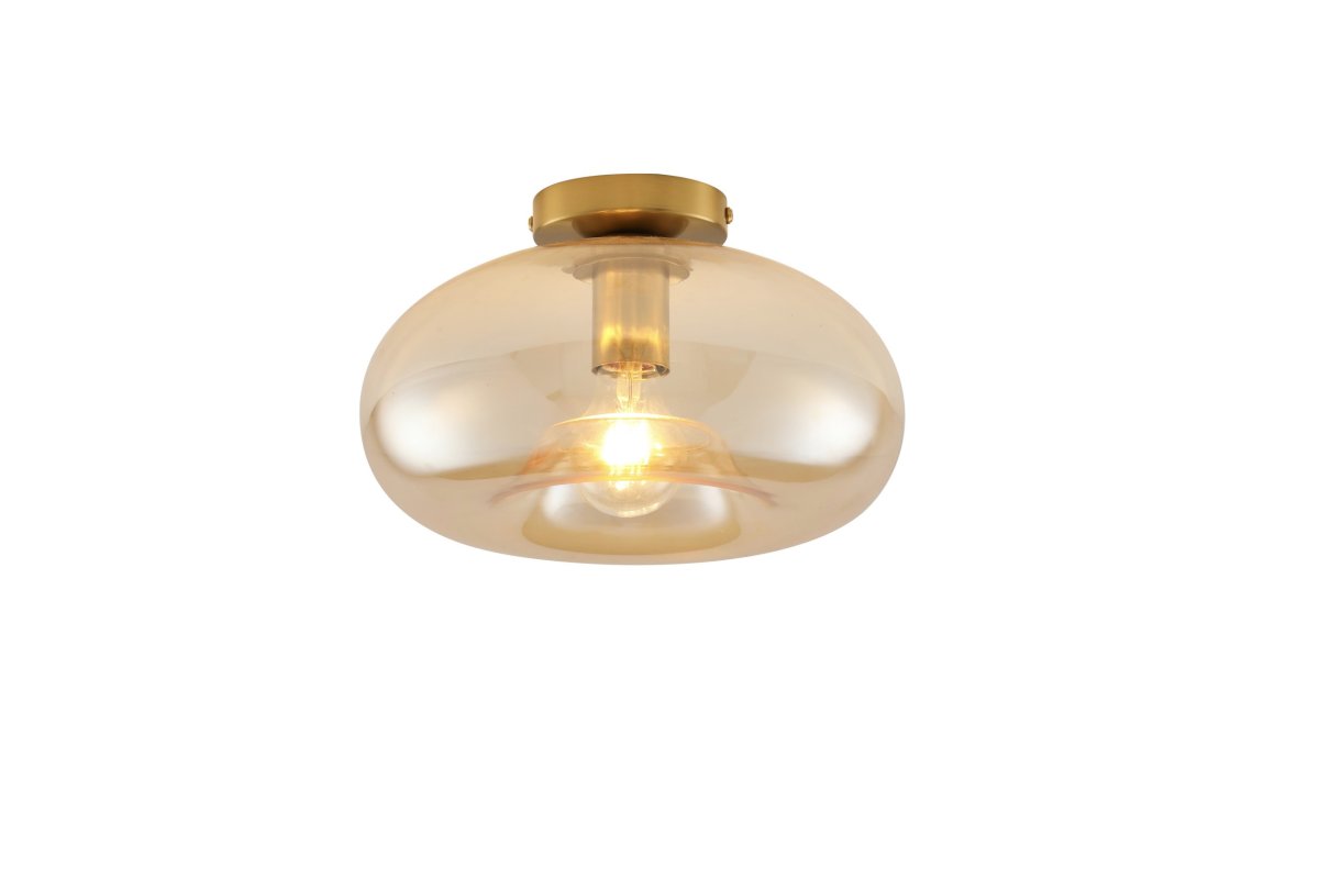 Munc Ø28 Ambre plafonnier De Lampan - Munc est un plafonnier &eacute;l&eacute;gant qui allie verre et m&eacute;tal dans un design raffin&eacute; et &eacute;pur&eacute;.