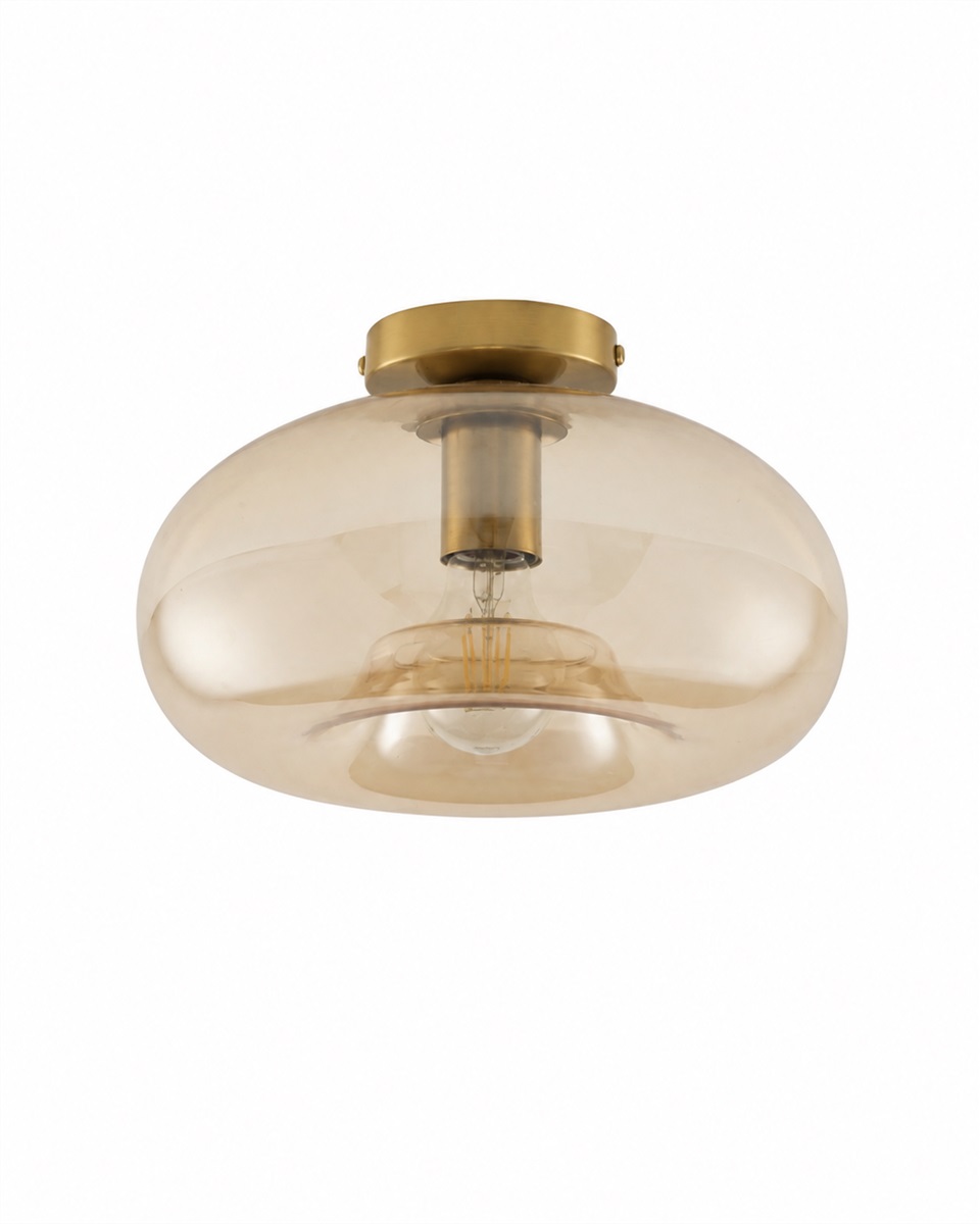 Munc Ø28 Ambre plafonnier De Lampan - Munc est un plafonnier &eacute;l&eacute;gant qui allie verre et m&eacute;tal dans un design raffin&eacute; et &eacute;pur&eacute;.