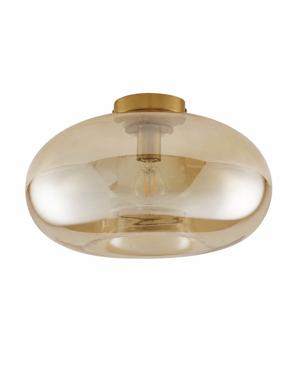 Munc Ø40 Ambre plafonnier De Lampan - Munc est un plafonnier &eacute;l&eacute;gant qui allie verre et m&eacute;tal dans un design raffin&eacute; et &eacute;pur&eacute;.