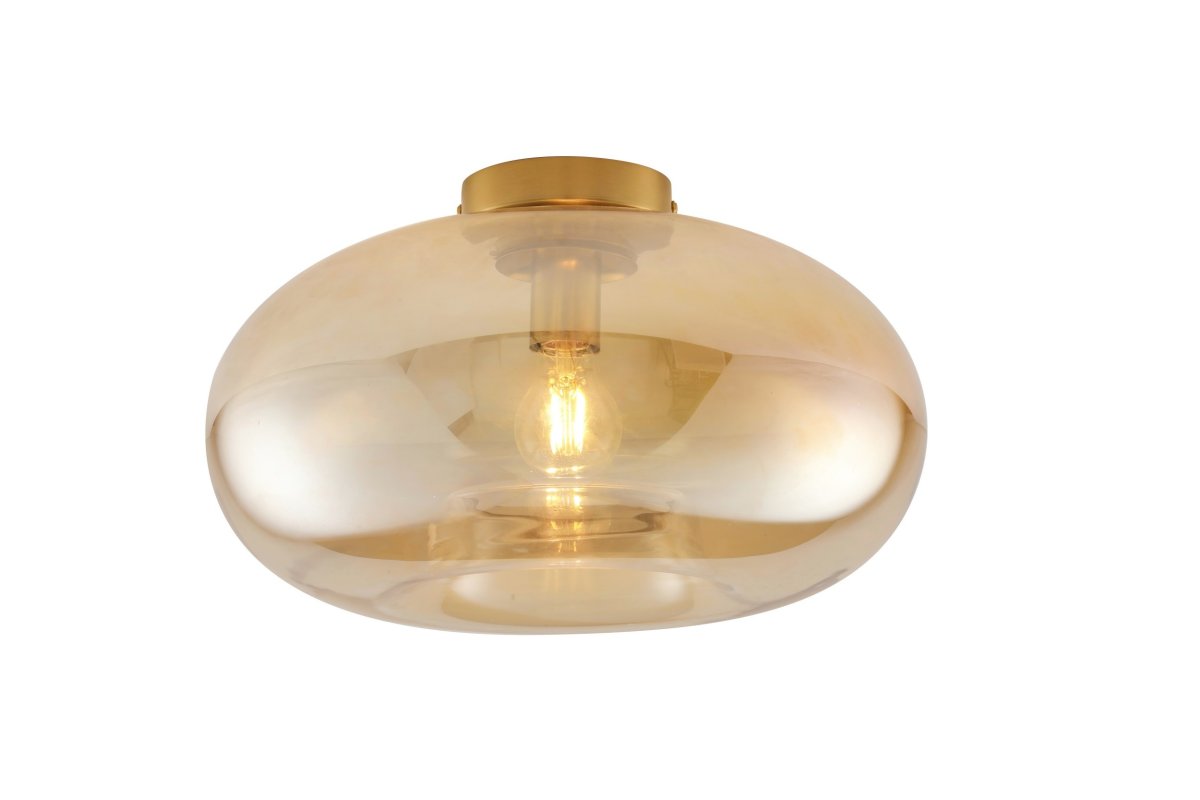 Munc Ø40 Ambre plafonnier De Lampan - Munc est un plafonnier &eacute;l&eacute;gant qui allie verre et m&eacute;tal dans un design raffin&eacute; et &eacute;pur&eacute;.