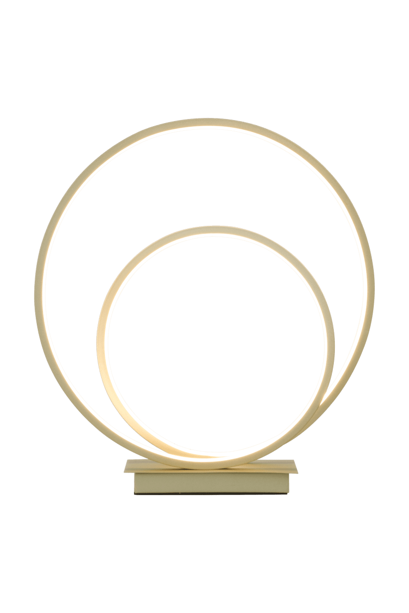 Loop 37cm Champagne lampe de table De Aneta Lighting - LED 14W intégrée, dimmable via un variateur à 3 niveaux sur la base de la lampe.