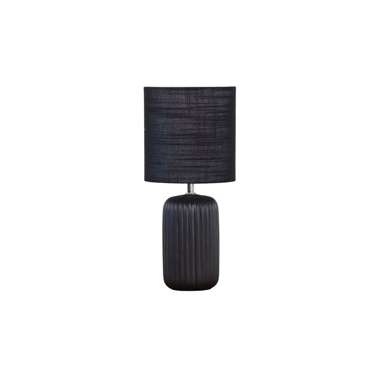Palizzo 33cm Noir lampe de table De Nordic Lighting - La lampe de table Palizzo noire est dot&eacute;e d'un &eacute;l&eacute;gant pied en c&eacute;ramique aux &eacute;l&eacute;gantes rainures et d'un abat-jour en lin assorti.