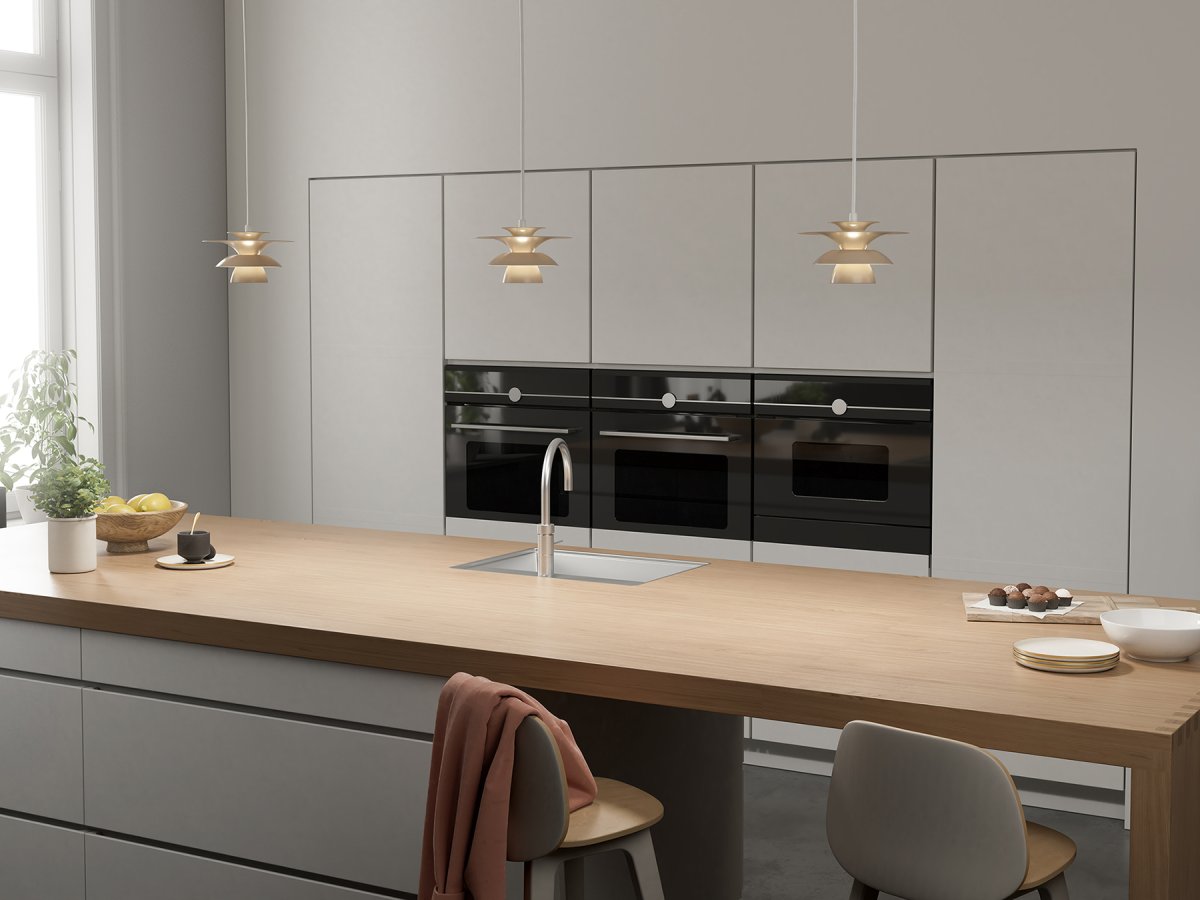 Picasso Ø18 Nougat suspension De Belid - La famille Picasso se compose de suspensions, de lampes de table et de lampadaires.
