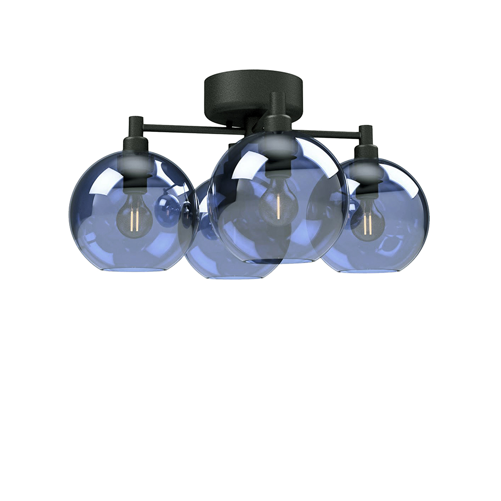 Gloria Ø46 Noir/bleu plafonnier De Belid - La famille Gloria comprend des suspensions, des lustres, des plafonniers et des lampes de table.