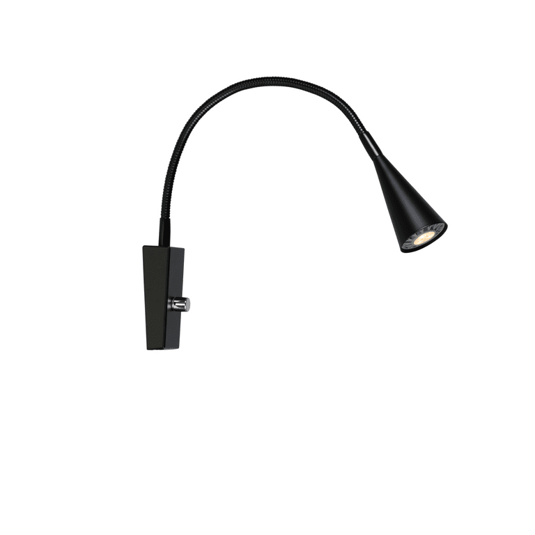 Ledro Noir mat lampe de lecture De Belid - Ledro est une applique murale fine et simple avec un bras flexible et un interrupteur à intensité variable.