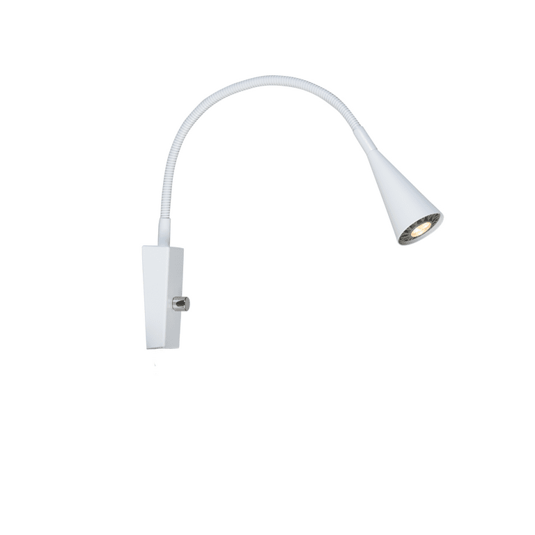 Ledro Blanc mat lampe de lecture De Belid - Ledro est une applique murale fine et simple avec un bras flexible et un interrupteur &agrave; intensit&eacute; variable.
