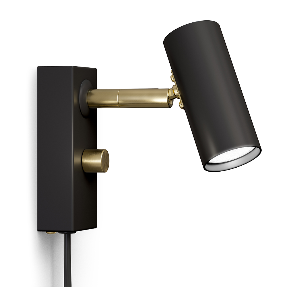 Cato Noir/laiton lampe de lecture De Belid - La série Cato comprend des lampadaires, des spots, des lampes de table et des appliques murales.