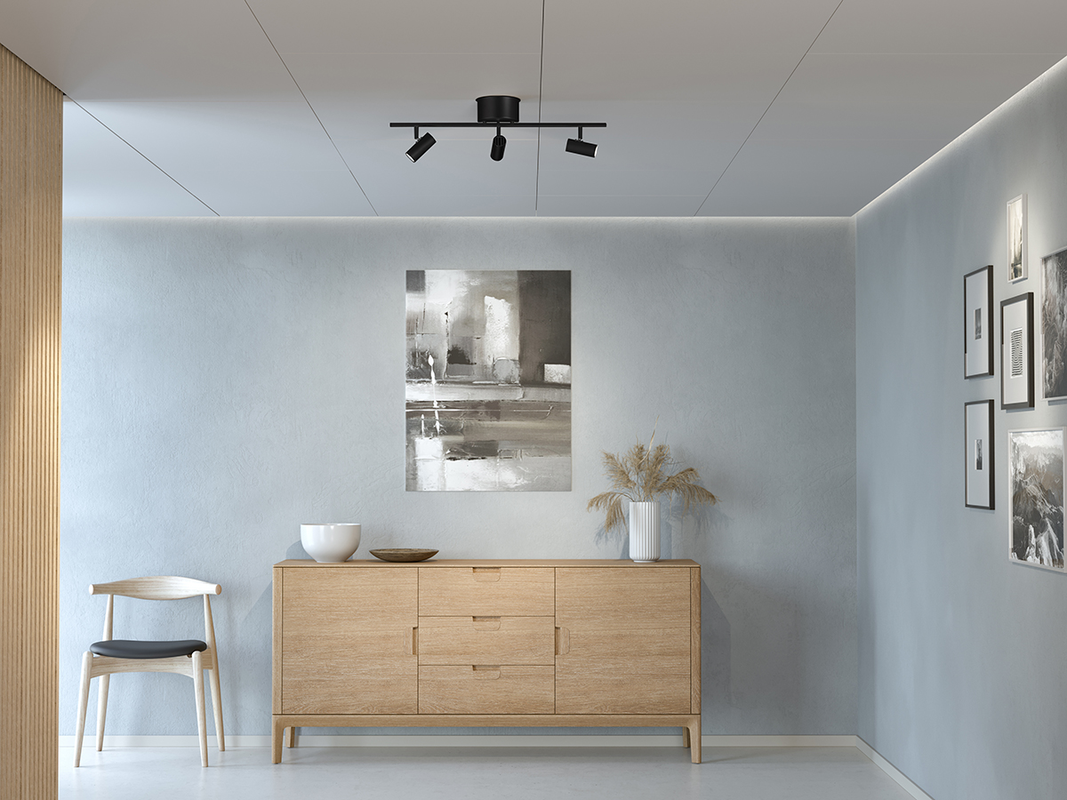 Cato 3 Noir mat spot De Belid - La série Cato comprend des lampadaires, des spots, des lampes de table et des appliques murales.