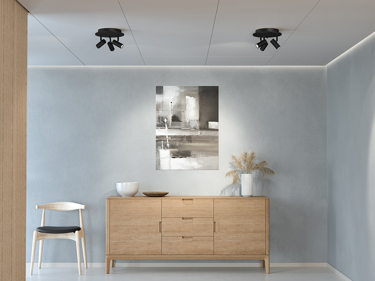 Cato 3 Noir mat spot De Belid - La série Cato comprend des lampadaires, des spots, des lampes de table et des appliques murales.