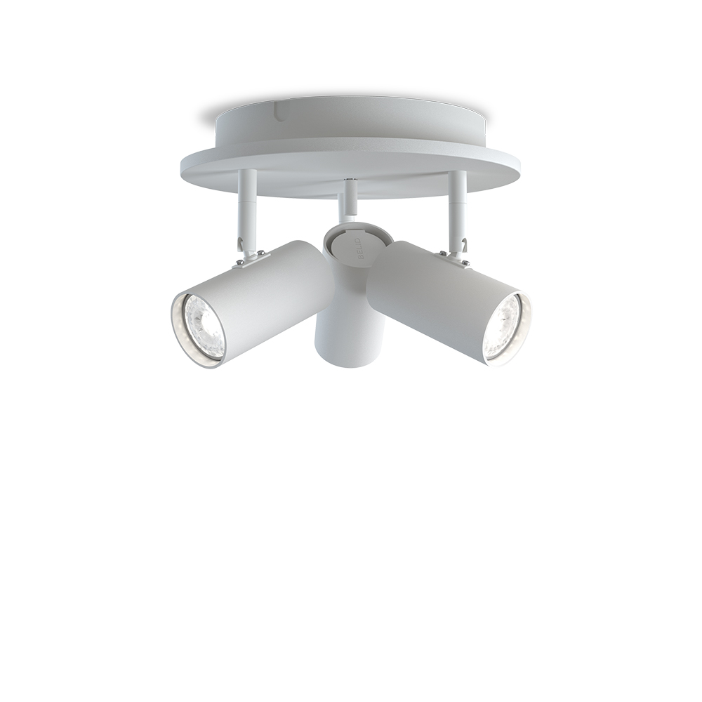 Tyson 3 Structure blanche spot De Belid - Les spots Tyson ont un design &eacute;l&eacute;gant avec une t&ecirc;te de lampe r&eacute;glable.