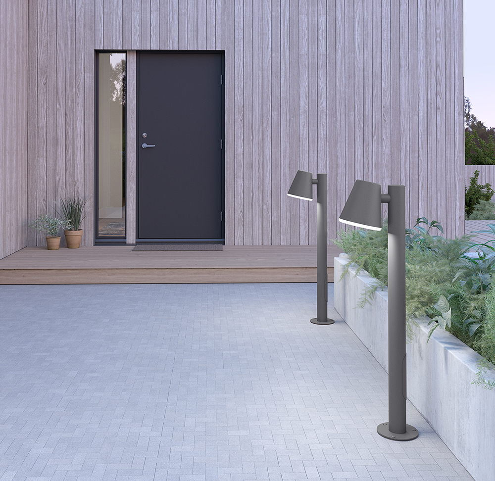 Mist 103cm Structure en graphite bornes De Belid - Le corps en verre opale intégré assure une bonne répartition de la lumière tout en protégeant la source lumineuse.