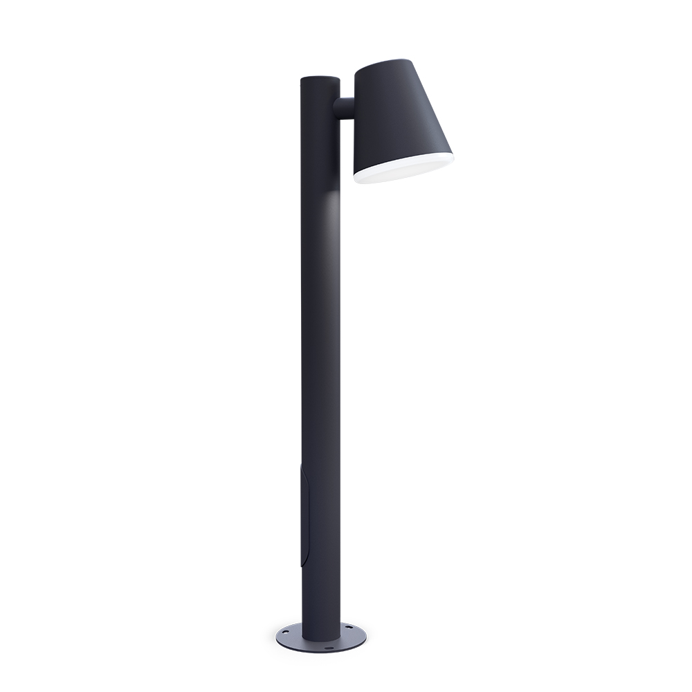 Mist 103cm Texture noire bornes De Belid - Le corps en verre opale intégré assure une bonne répartition de la lumière tout en protégeant la source lumineuse.