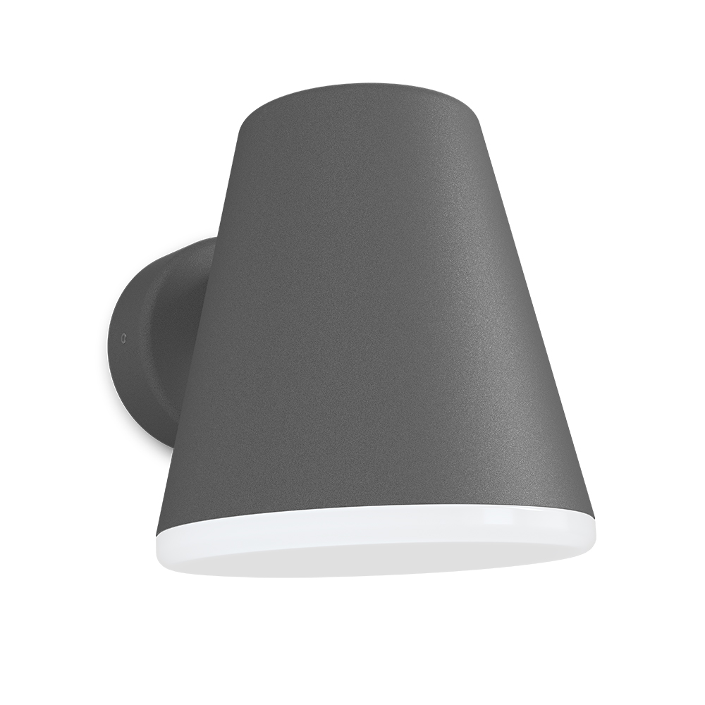 Mist Structure en graphite lampe d’extérieur De Belid - Le corps en verre opale intégré assure une bonne répartition de la lumière tout en protégeant la source lumineuse.
