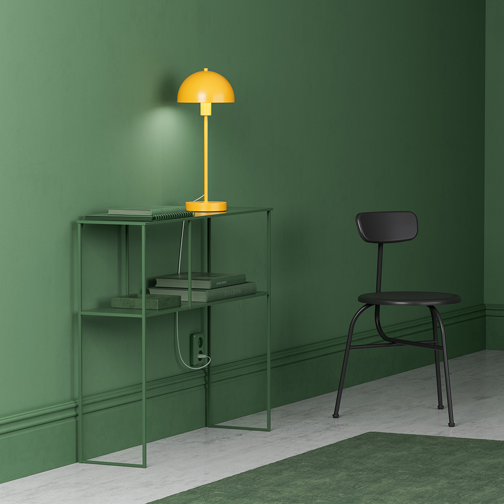 Vienda 48cm Jaune lampe de table De Herstal - La lampe de table Vienda avec son design classique et &eacute;l&eacute;gant permet une utilisation &agrave; long terme dans le salon.