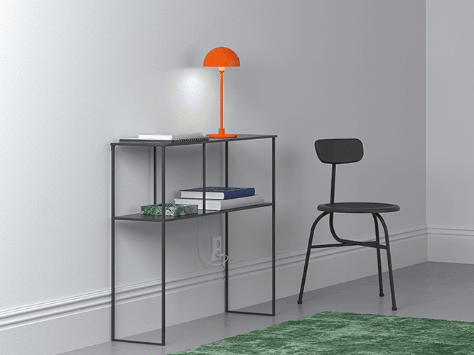 Vienda mini 40cm Orange lampe de table De Herstal - Moderne et contemporain, avec des couleurs contrastées et vives, très appréciées en décoration.