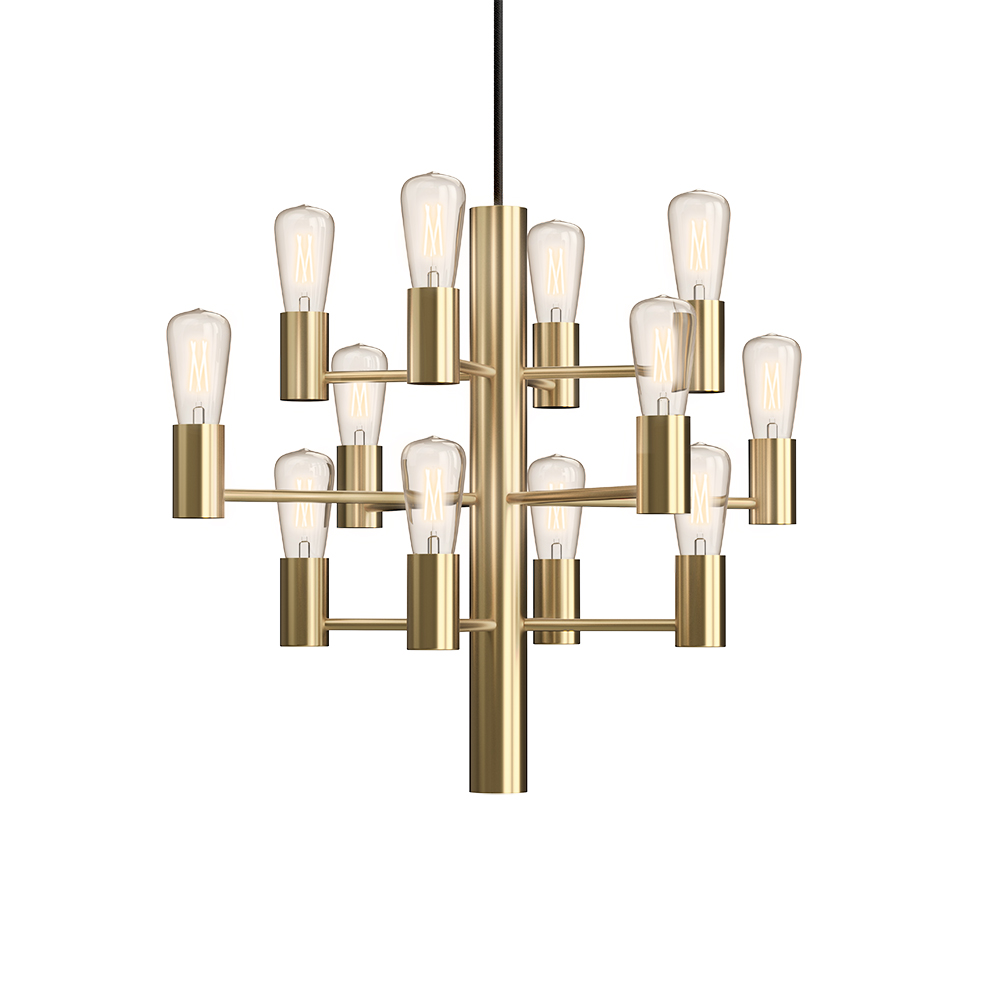 Manola 12 mini Ø45 Laiton satiné suspension De Herstal - Son design élégant en fait un élément central de votre intérieur et avec les sources lumineuses incluses, vous pourrez bientôt profiter d'une nouvelle dimension de style et de beauté.