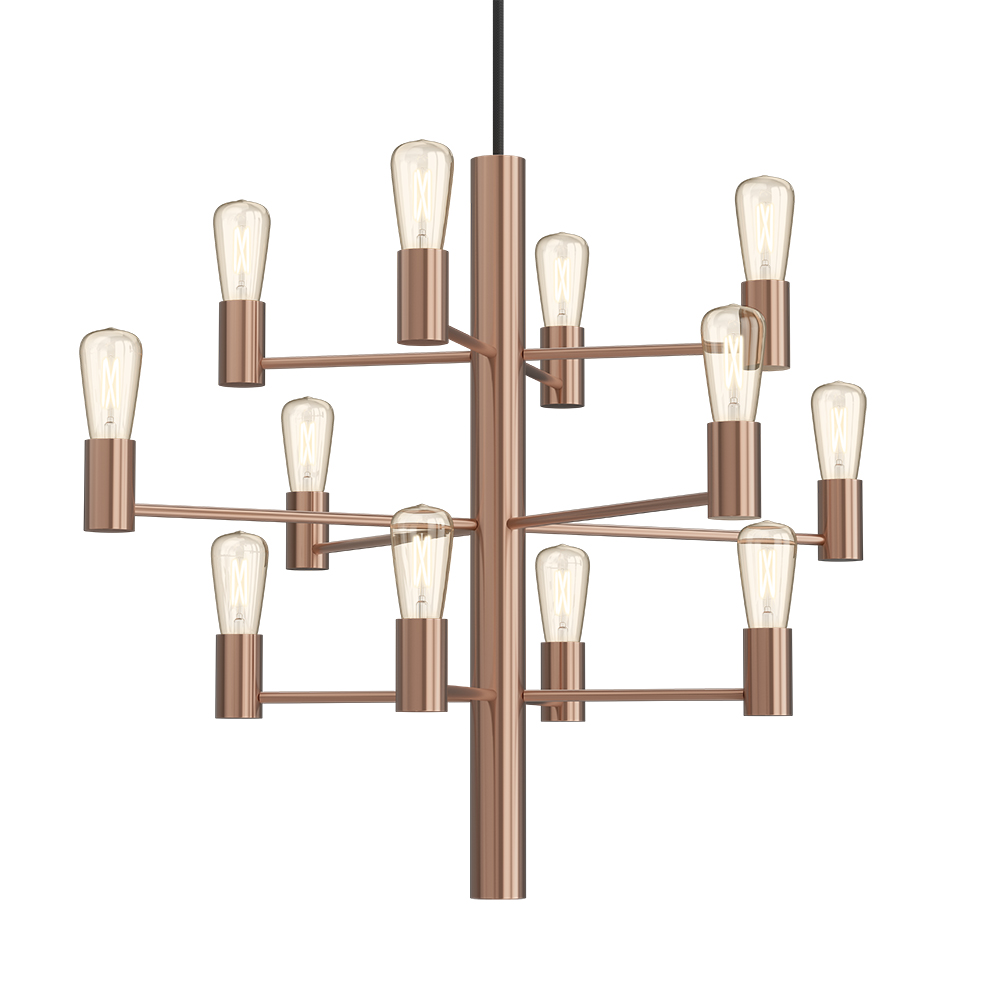 Manola 12 Ø60 Rosé doré suspension De Herstal - Manola est un lustre &eacute;l&eacute;gant &agrave; 12 bras.