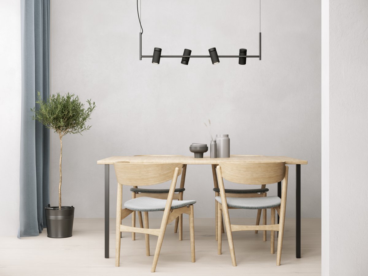 Holder 100cm Noir suspension De Herstal - La famille Holder se caract&eacute;rise par la combinaison du m&eacute;tal et du bois.