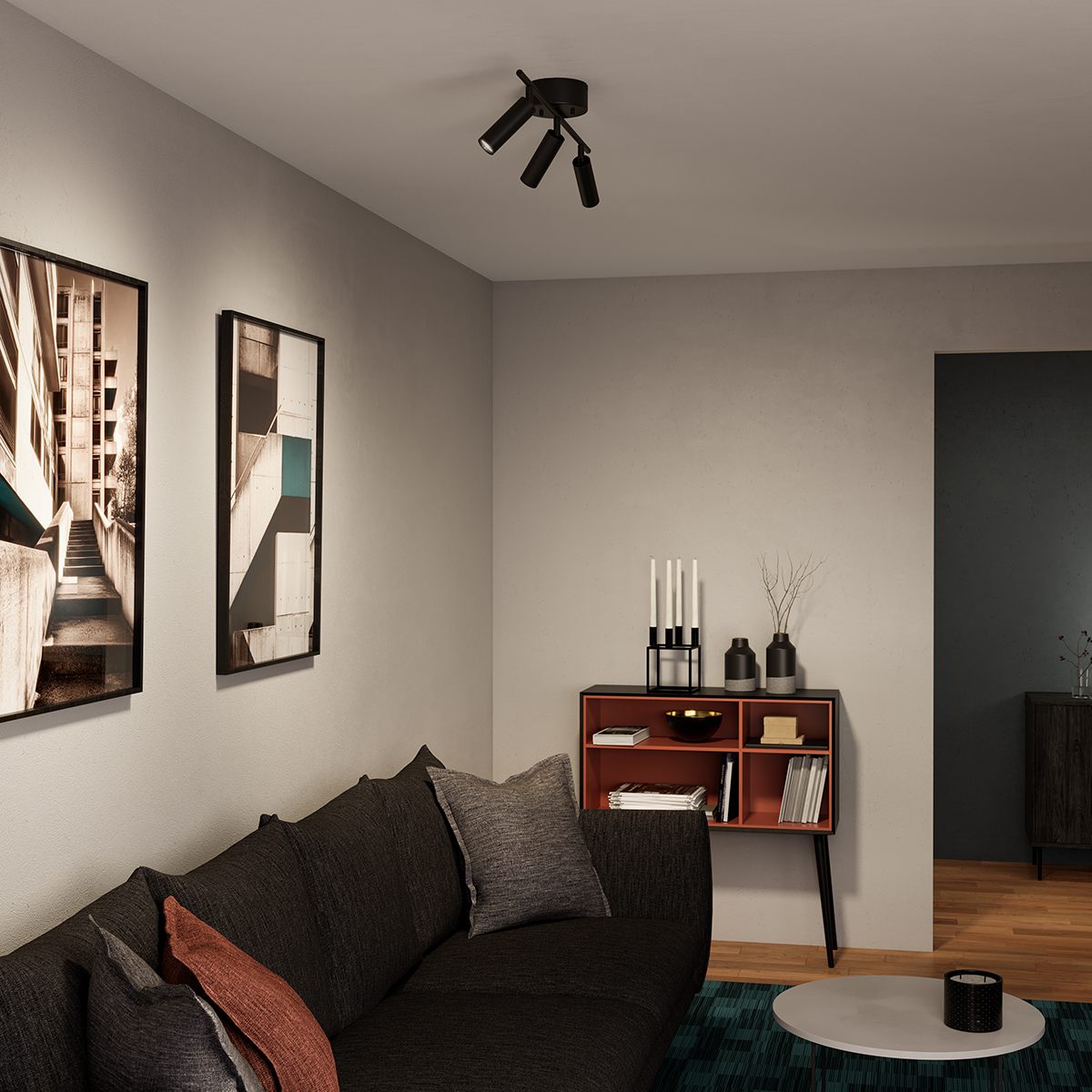 Pipeline 3 Noir mat spot De Herstal - Le système de rail est dimmable, vous permettant de contrôler l'atmosphère, que vous souhaitiez créer un environnement chaleureux et détendu ou une atmosphère relaxante.