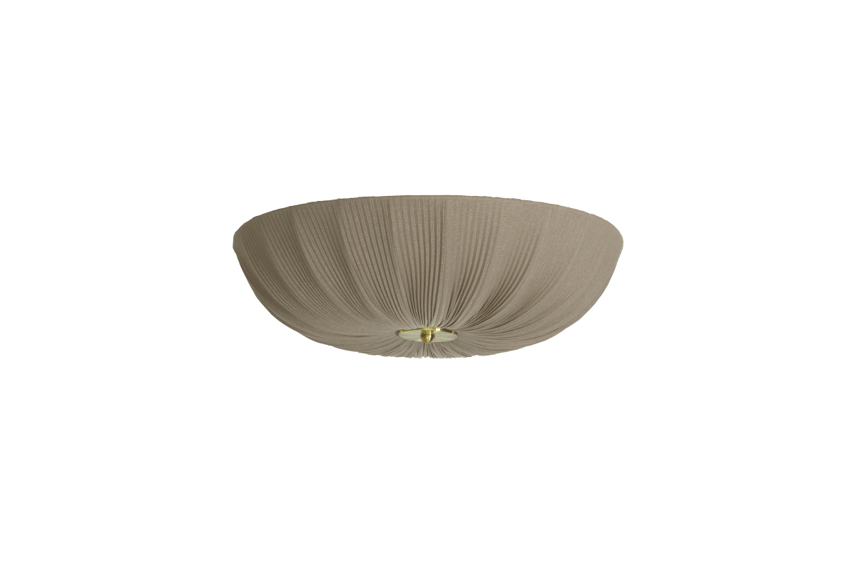 Lady Ø45 Gris plafonnier De Aneta Lighting - La lampe de table &laquo; Lady &raquo; s&eacute;duit par sa forme douce et &eacute;l&eacute;gante, o&ugrave; le tissu &eacute;pouse d&eacute;licatement la structure m&eacute;tallique.
