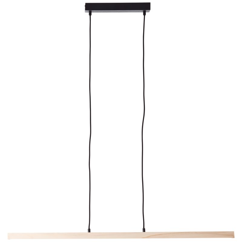 Arion 103cm Bois suspension De Brilliant - Avec un flux lumineux de 2400 lumens et une temp&eacute;rature de couleur blanc chaud de 3000 Kelvin, elle diffuse une lumi&egrave;re puissante et chaleureuse, id&eacute;ale aussi bien pour la salle &agrave; manger que pour le bureau.