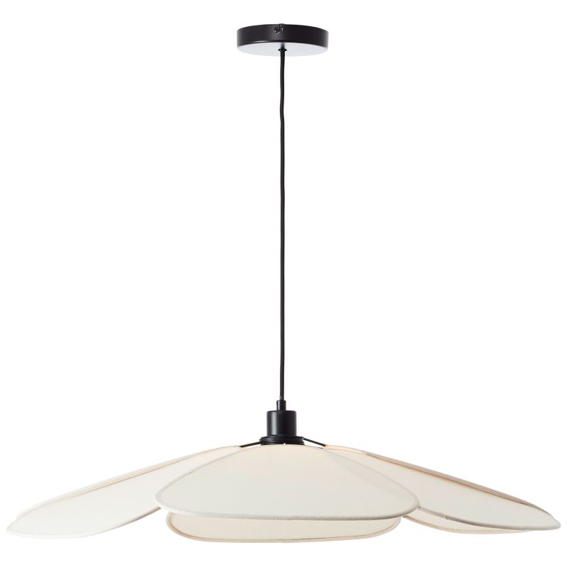 Capucine Ø77 Beige suspension De Brilliant - Son abat-jour beige diffuse une lumière chaleureuse et accueillante, tandis que son câble de suspension noir crée un contraste élégant et une impression de robustesse.