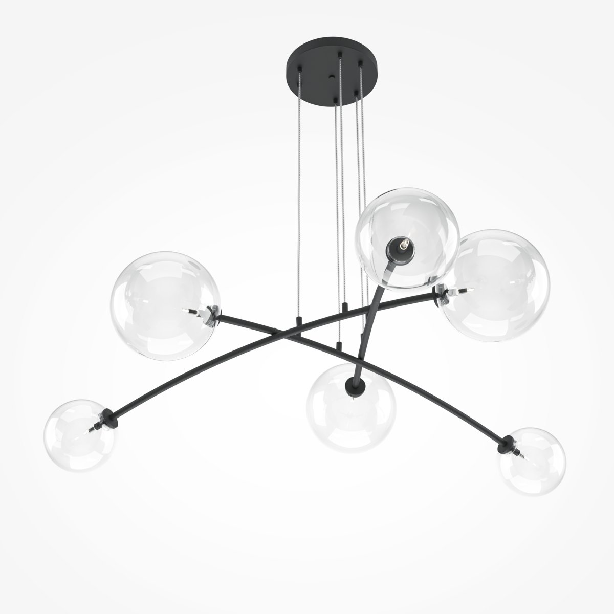 Mood 130cm Noir suspension De Maytoni - En utilisant plusieurs luminaires de la m&ecirc;me s&eacute;rie, des compositions uniques peuvent &ecirc;tre cr&eacute;&eacute;es qui ajoutent du style et des accents d'&eacute;clairage suppl&eacute;mentaires &agrave; la pi&egrave;ce.