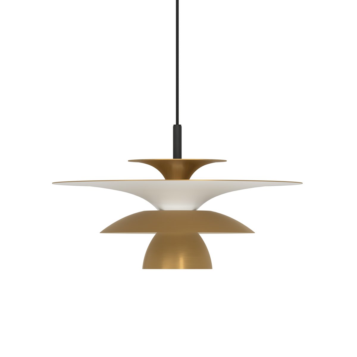 Picasso Ø38 Laiton antique suspension De Belid - Picasso est un plafonnier au design &eacute;l&eacute;gant, fabriqu&eacute; en m&eacute;tal de haute qualit&eacute;, avec des abat-jour de diff&eacute;rentes tailles qui diffusent une lumi&egrave;re douce et diffuse.