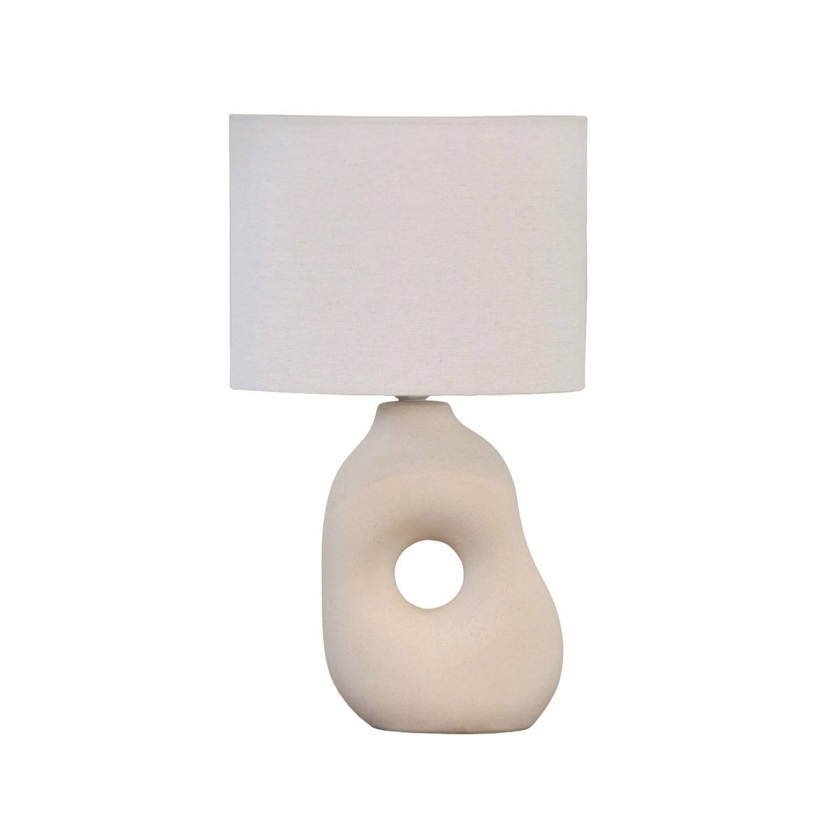 Pikazo 45cm Beige lampe de table De Lampan - La lampe est fournie avec un c&acirc;ble en plastique blanc de 1,8 m de long, &eacute;quip&eacute; d'un interrupteur et d'une prise.