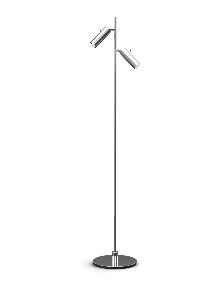 Pipeline 2 Chrome lampadaire De Herstal - Pour un confort optimal, Pipeline est &eacute;quip&eacute; d'un c&acirc;ble de 2 m&egrave;tres offrant une grande flexibilit&eacute; d'installation.