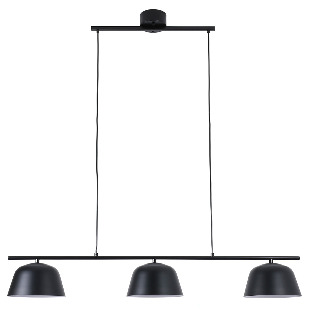 Pop 125cm Noir suspension De Nordic Lighting - Ses lignes &eacute;pur&eacute;es et son abat-jour orient&eacute; vers le bas diffusent une lumi&egrave;re agr&eacute;able et fonctionnelle, id&eacute;ale pour les salles &agrave; manger ou les cuisines.