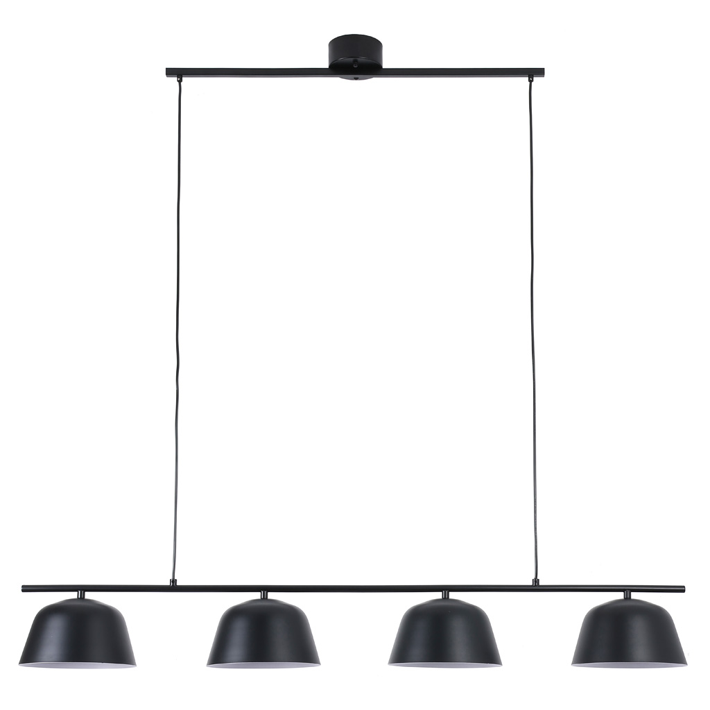 Pop 142cm Noir suspension De Nordic Lighting - Ses lignes &eacute;pur&eacute;es et son abat-jour orient&eacute; vers le bas diffusent une lumi&egrave;re agr&eacute;able et fonctionnelle, id&eacute;ale pour les salles &agrave; manger ou les cuisines.