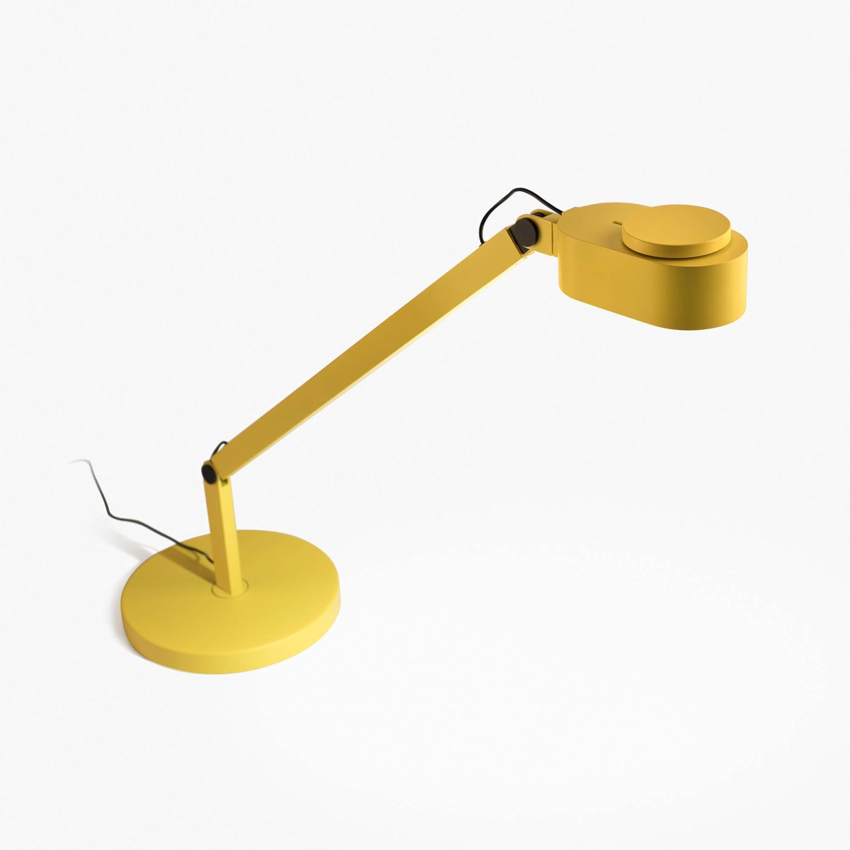 Inviting 86cm Jaune lampe de bureau De Faro Barcelona - La t&ecirc;te de lampe peut &ecirc;tre r&eacute;gl&eacute;e horizontalement et verticalement selon vos souhaits et la luminosit&eacute; et la temp&eacute;rature de couleur sont dimmables.