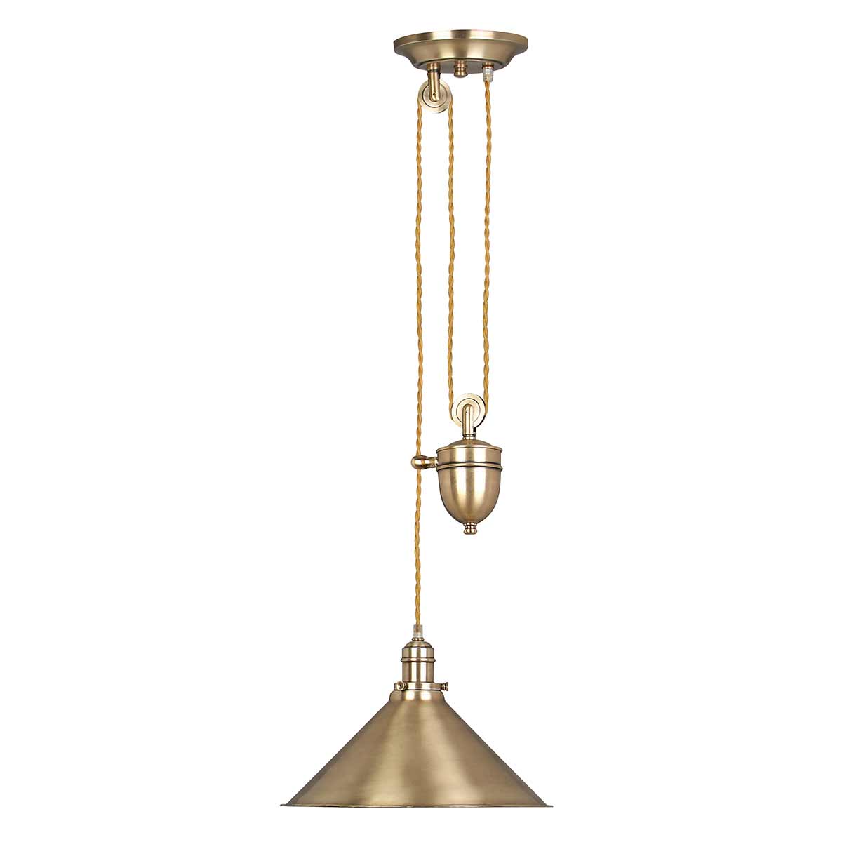 Provence Ø37 Laiton antique suspension De Elstead Lighting - Il était souvent utilisé pour éclairer les tables dans les cuisines, les cafés et les bistrots.