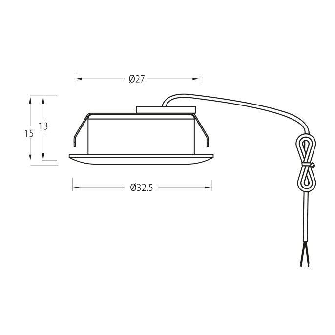 Q-32 Mini Downllight 3000K Blanc De Designlight - Ce spot encastr&eacute; offre un &eacute;clairage d'accentuation &eacute;l&eacute;gant avec un angle de faisceau de 105&deg; et un flux lumineux de 115 lumens.