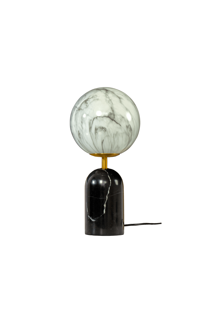 Pierre 30cm Noir et blanc lampe de table De Aneta Lighting - Pierre trouve parfaitement sa place sur une table d'appoint, un bureau ou pr&egrave;s d'une fen&ecirc;tre.