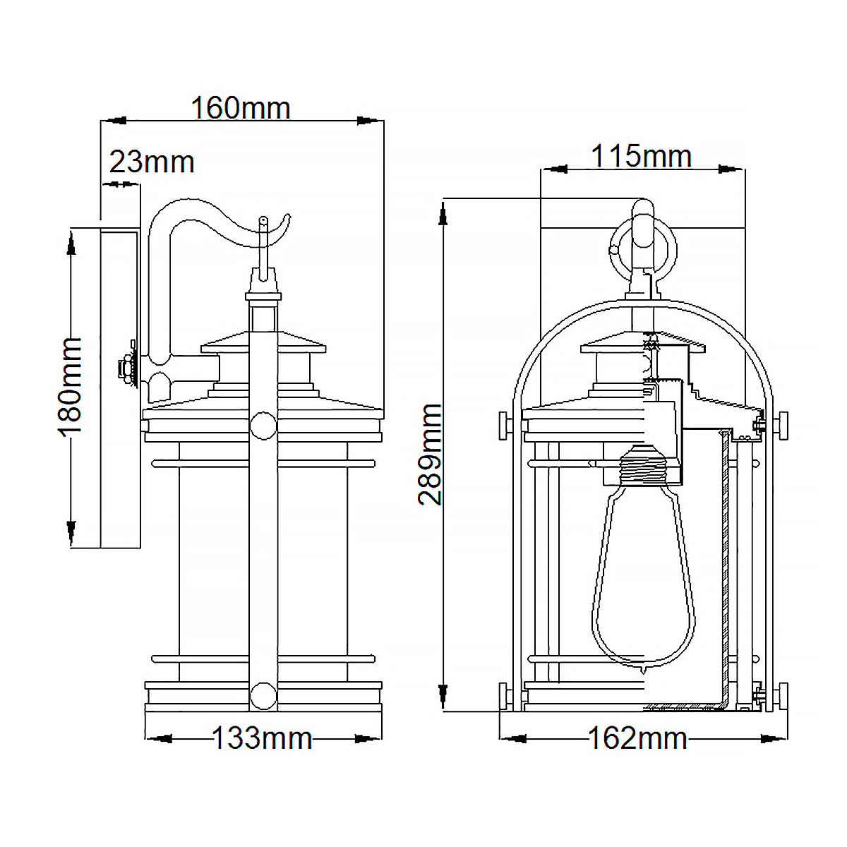 Booker 28cm Aluminium lampe d’extérieur De Elstead Lighting - Booker &auml;r en stilfull och robust fasadlampa med en design inspirerad av klassiska marina lanternor.