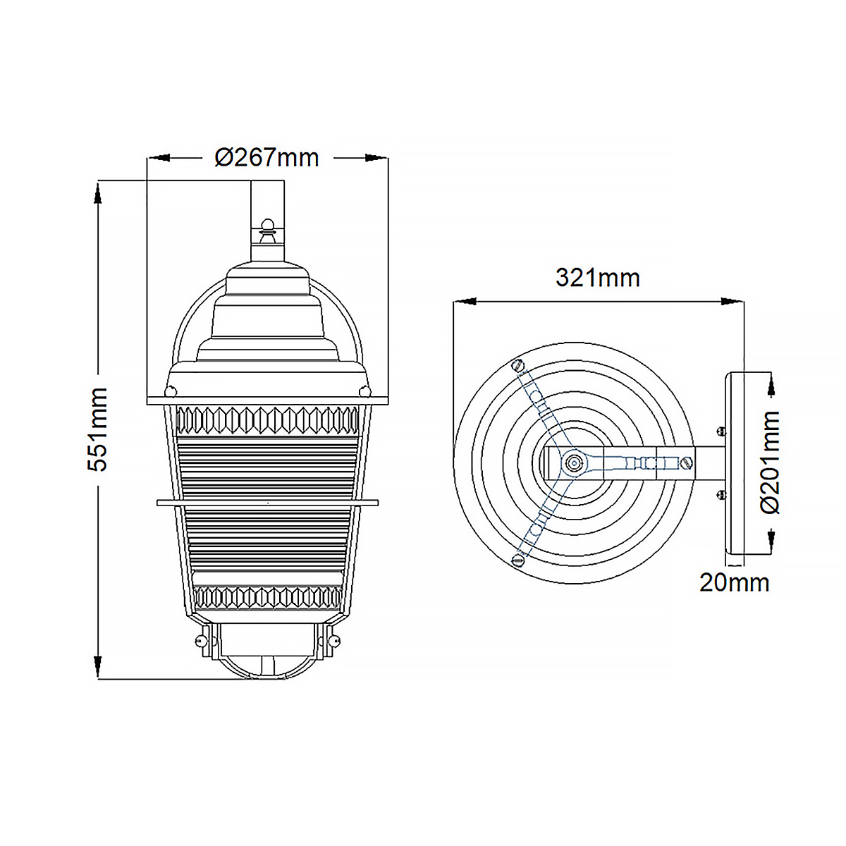 Chance Harbor 55cm Zinc lampe d’extérieur De Elstead Lighting - Chance Harbor &auml;r en klassisk och robust fasadlampa med en design inspirerad av maritim stil.