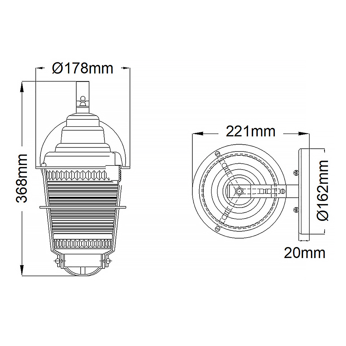 Chance Harbor 37cm Zinc lampe d’extérieur De Elstead Lighting - Chance Harbor &auml;r en klassisk och robust fasadlampa med en design inspirerad av maritim stil.