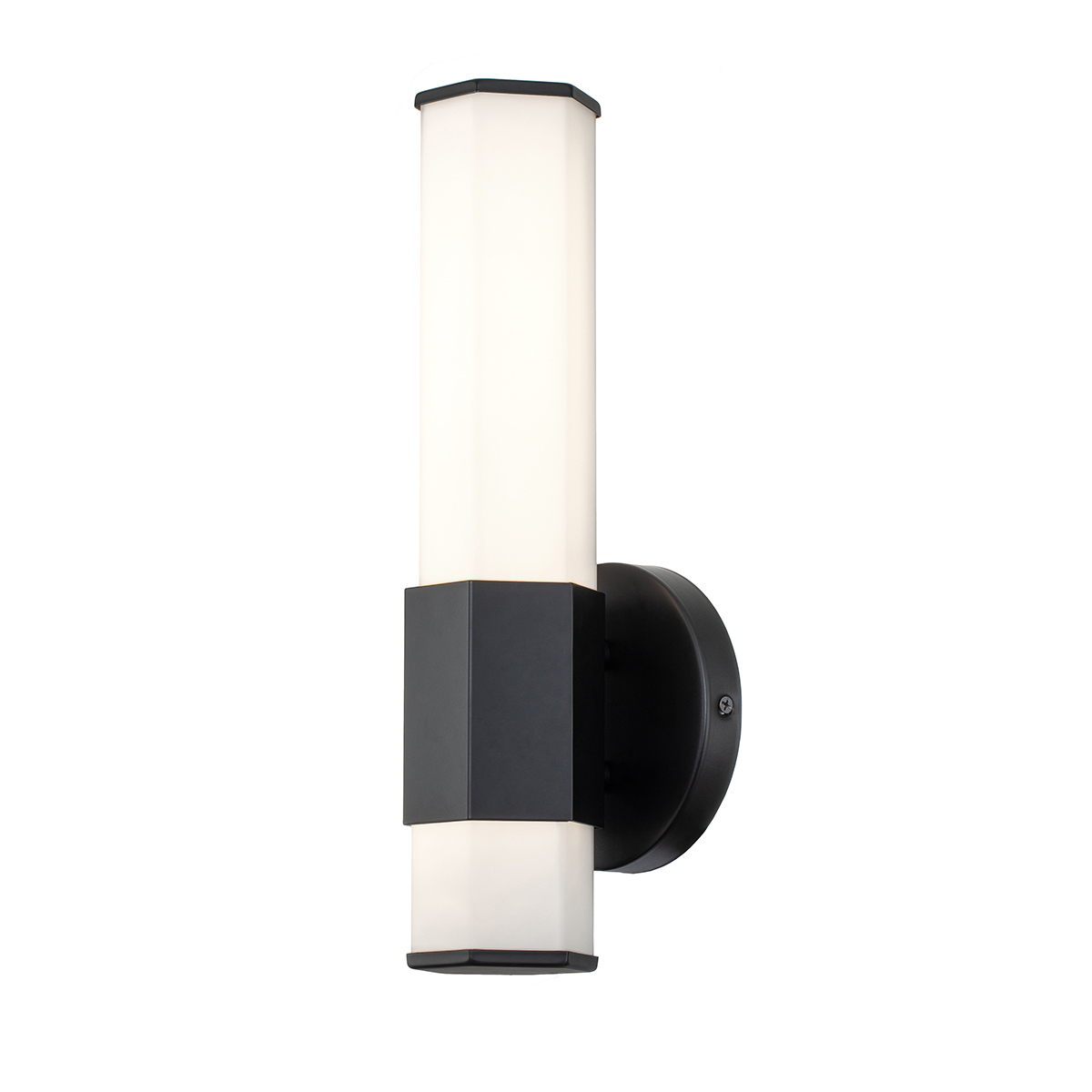 Facet 35cm Noir lampe de salle de bain De Elstead Lighting - Facet est une lampe de salle de bain moderne et élégante qui allie fonctionnalité et esthétique.