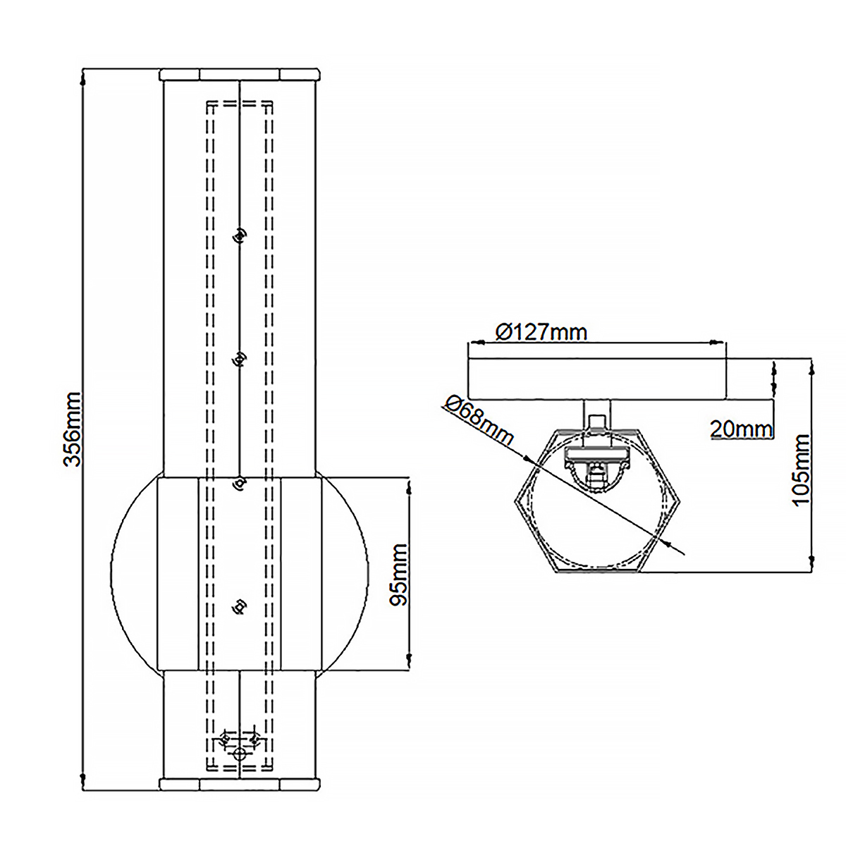 Facet 35cm Noir lampe de salle de bain De Elstead Lighting - Facet est une lampe de salle de bain moderne et élégante qui allie fonctionnalité et esthétique.