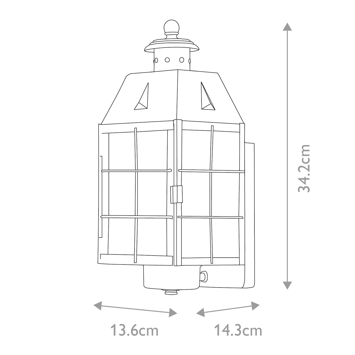 Nantucket 34cm Laiton antique lampe d’extérieur De Elstead Lighting - Avec un indice de protection IP44, Nantucket est protégé contre les intempéries et le vent, ce qui le rend parfait pour éclairer les entrées, les patios et les jardins.