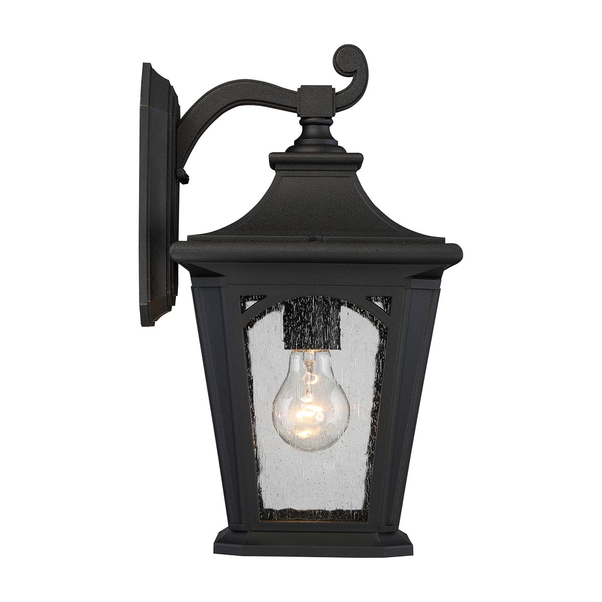 Bedford Noir lampe d’extérieur De Elstead Lighting - La lampe Bedford est fabriquée à partir d'un matériau composite et est conçue pour résister à des températures extrêmes, aussi bien élevées que basses.