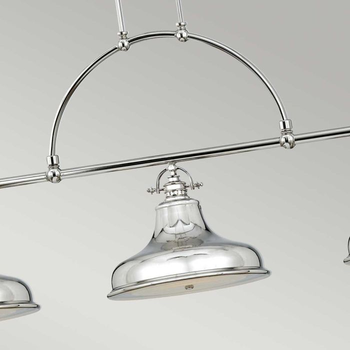 Emery 133cm Argent suspension De Elstead Lighting - Emery est une suspension de style am&eacute;ricain classique qui apporte une touche de nostalgie et d'&eacute;l&eacute;gance &agrave; votre int&eacute;rieur.